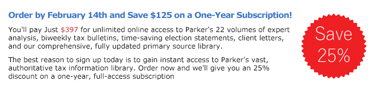 Affordable Federal Tax Research - Parker Tax Publishing - Parker Tax Pro Library